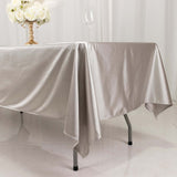 60"x102" Shimmer Silver Premium Scuba Rectangle Tablecloth, Wrinkle Free Polyester Tablecloth