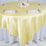 90"x90" Yellow Satin Square Table Overlay