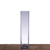 12 Pack | 14inch Heavy Duty Square Glass Cylinder Vases, Clear Glass Flower Vase