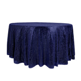 120" Navy Premium Sequin Round Tablecloth