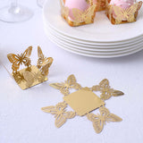 50 Pack | 4inch Mini Metallic Gold Butterfly Cupcake Wrappers