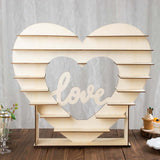 26inch Heart Shaped 8-Layer Double Sided Wooden Cupcake Shelf Rack