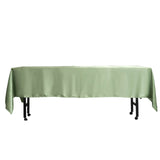 60"x102" Sage Green Smooth Satin Rectangular Tablecloth