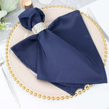 5 Pack | Navy Blue 200 GSM Premium Polyester Dinner Napkins