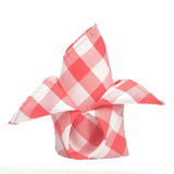 5 Pack | Red/White Buffalo Plaid Cloth Dinner Napkins, Gingham Style | 15x15Inch