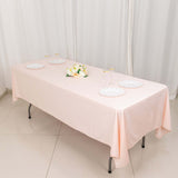 60"x102" Blush Premium Scuba Wrinkle Free Rectangular Tablecloth, Scuba Polyester Tablecloth