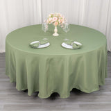 108" Dusty Sage Green Premium Polyester Round Tablecloth - 220GSM