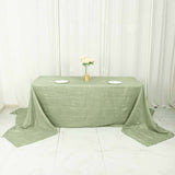 90x156inch Sage Green Accordion Crinkle Taffeta Rectangular Tablecloth