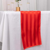 12x108inch Red Satin Stripe Table Runner, Elegant Tablecloth Runner