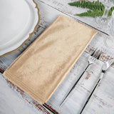 5 Pack | Champagne Premium Sheen Finish Velvet Cloth Dinner Napkins