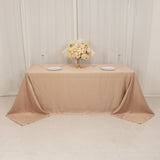 90x132inch nude Seamless Lamour Satin Rectangle Tablecloth for 6 Foot Table