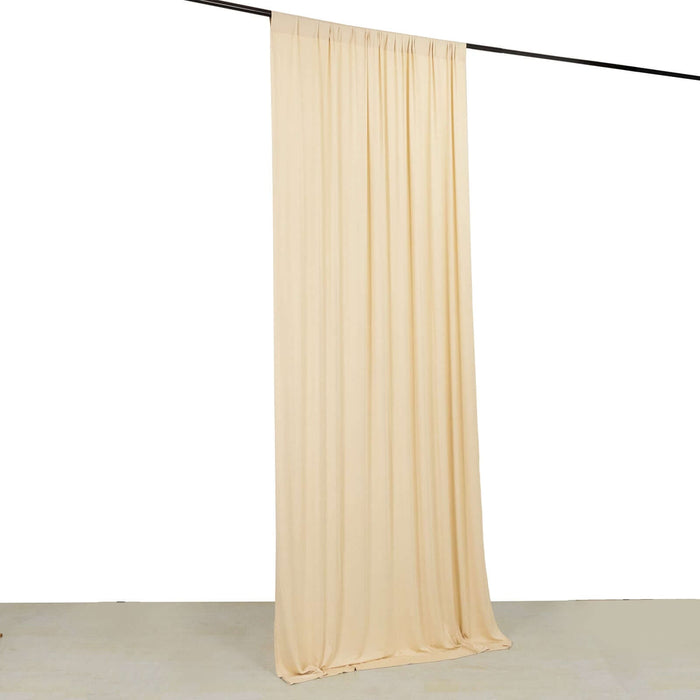 Beige 4-Way Stretch Spandex Photography Backdrop Curtain with Rod Pockets, Drapery Panel