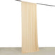 Beige 4-Way Stretch Spandex Photography Backdrop Curtain with Rod Pockets, Drapery Panel