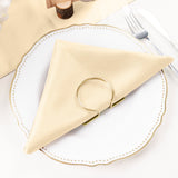 5 Pack | Beige Seamless Cloth Dinner Napkins, Reusable Linen | 20inchx20inch