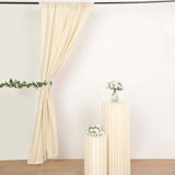 2 Pack Beige Polyester Event Curtain Drapes, 10ftx8ft Backdrop Event Panels With Rod Pockets 130 GSM