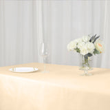 54"x96" Beige Polyester Linen Rectangle Tablecloth