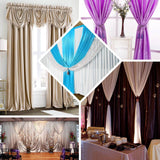 8ftx10ft Beige Satin Formal Event Backdrop Drape, Window Curtain Panel