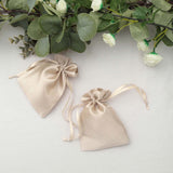 12 Pack | 4x6inch Beige Satin Drawstring Wedding Party Favor Gift Bags