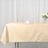 54"x96" Beige Polyester Linen Rectangle Tablecloth