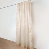 8ftx10ft Beige Satin Formal Event Backdrop Drape, Window Curtain Panel