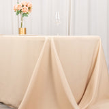 90x132inch Beige Seamless Premium Polyester Rectangular Tablecloth - 200GSM