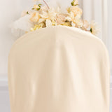 Beige Stretch Slim Fit Scuba Chair Covers, Wrinkle Free Durable Slip On Chair Covers