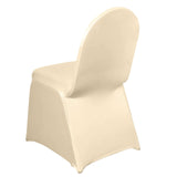 Beige Spandex Stretch Fitted Banquet Slip On Chair Cover - 160 GSM