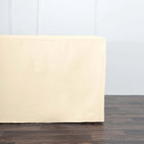 6FT Beige Fitted Polyester Rectangular Table Cover