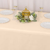 90x156inch Beige Seamless Premium Polyester Rectangular Tablecloth - 220GSM