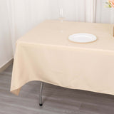 60"x102" Beige Premium Polyester Rectangular Tablecloth - 220GSM