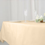 54"x96" Beige Polyester Linen Rectangle Tablecloth