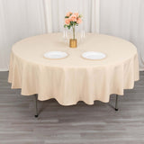 90" Beige Premium Polyester Round Tablecloth - 220GSM