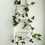 6ft | Blush/Rose Gold Real Touch Artificial Rose & Leaf Flower Garland Vine