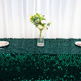 60"x102" Hunter Emerald Green Big Payette Sequin Rectangle Tablecloth