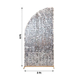 6ft Silver Double Sided Big Payette Sequin Chiara Wedding Arch Cover For Half Moon Backdrop Stand