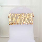 5 Pack | Matte Champagne Big Payette Sequin Round Chair Sashes