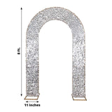 8ft Silver Big Payette Sequin Open Arch Wedding Arch Cover Sparkly U-Shaped Fitted Backdrop