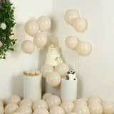 50 Pack Matte Pastel Beige Biodegradable Balloons 12inch, Round Eco-friendly