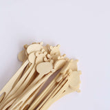 100 Pack Natural Eco Friendly Giraffe Bamboo Mini Forks, 4inch Double Pronged Biodegradable Cocktail