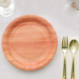 25 Pack | 10inch Natural Rustic Wood Grain Disposable Party Plates