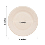 50 Pack | 8inch Natural Biodegradable Bagasse Salad Plates