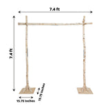 7.5ft Natural Birch Rustic Square Arbor Photography Backdrop Stand, Wooden Wedding Arch