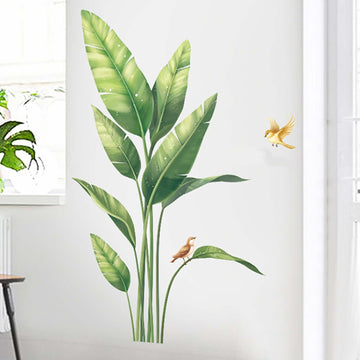 Bird of Paradise Tropical Plant Wall Decal, Peel and Stick Removable Stickers