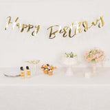 10ft Pre-Strung Metallic Gold Foil "Happy Birthday" Banner, Party Photo Backdrop Hanging Garland