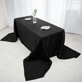 90x156Inch Black Accordion Crinkle Taffeta Rectangular Tablecloth