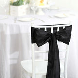 Pack of 5 | Accordion Crinkle Taffeta Chair Sashes - Black