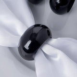 4 Pack Black Acrylic Napkin Rings#whtbkgd