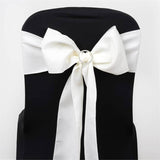 5 PCS | 6" x 108" Ivory Polyester Chair Sash#whtbkgd