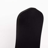 3-Way Open Arch Black Premium Stretch Spandex Wedding Chair Cover, Banquet Chair Cover