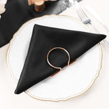 5 Pack | Black Seamless Cloth Dinner Napkins, Reusable Linen | 20inchx20inch